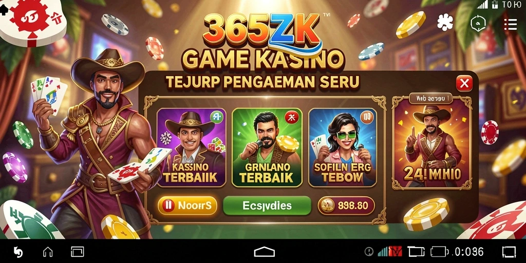 Tampilan gameplay menegangkan di 365ZK dengan berbagai permainan Kasino.
