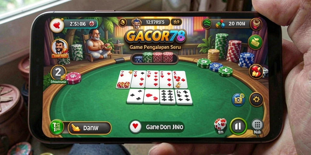 Screenshot utama GACOR78 menampilkan gameplay seru Domino.