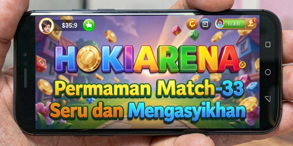 Screenshot gameplay HOKIARENA yang menampilkan aksi Match-3 yang seru.