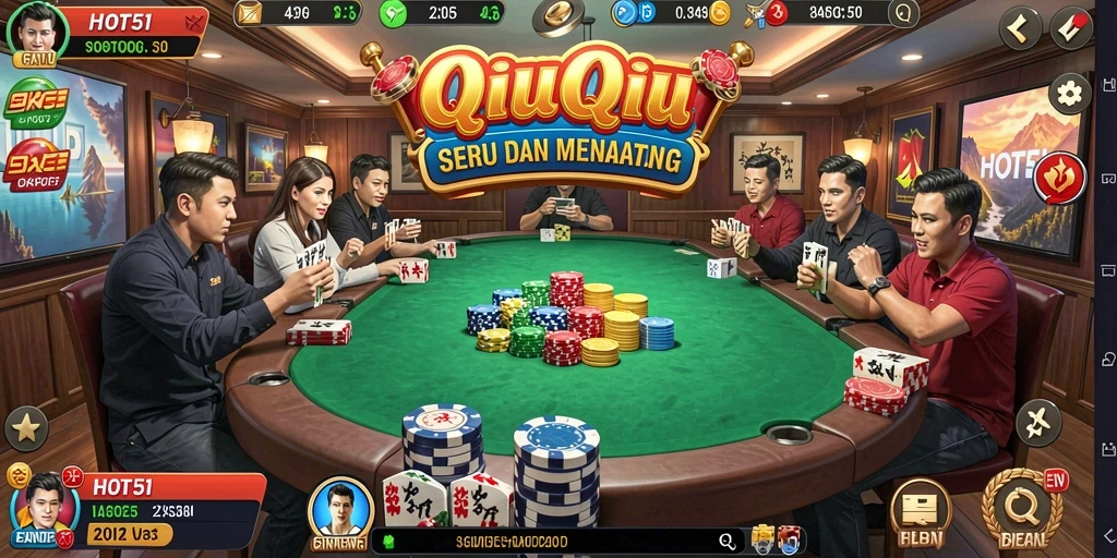 Tampilan gameplay QiuQiu yang mendebarkan di HOT51.