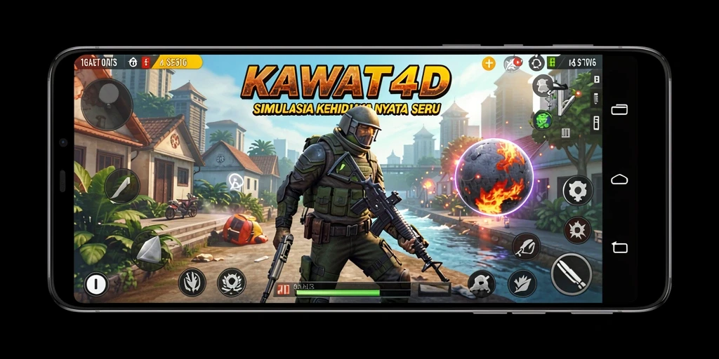 Tampilan gameplay KAWAT4D yang penuh warna dan menarik.