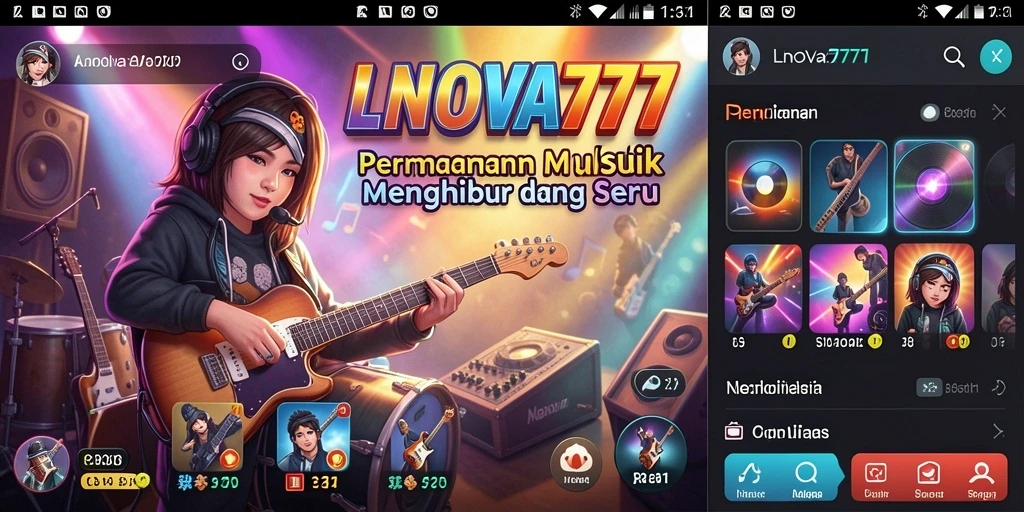 Tampilan gameplay LNOVA777 yang menampilkan aksi musik yang seru.
