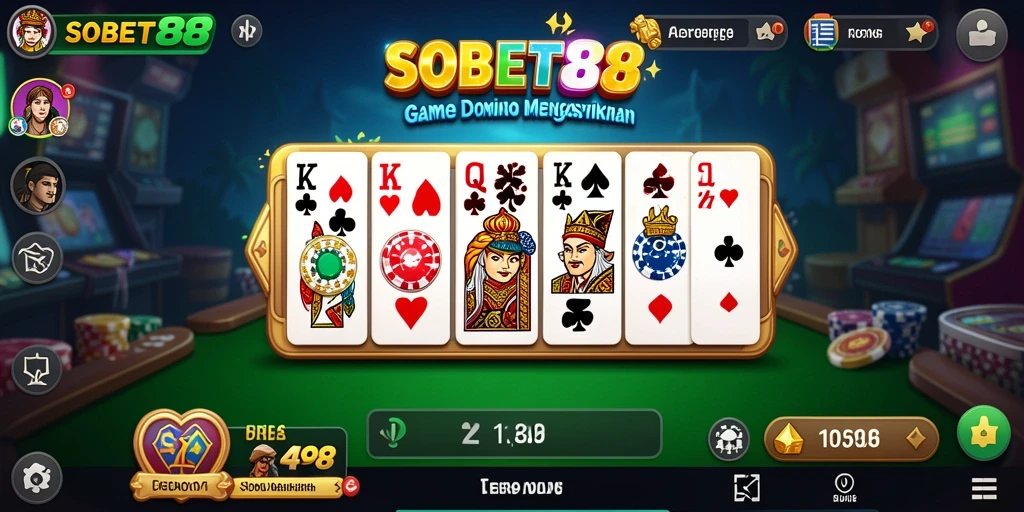 Screenshot gameplay Domino SOBET88 yang menampilkan pertarungan seru.