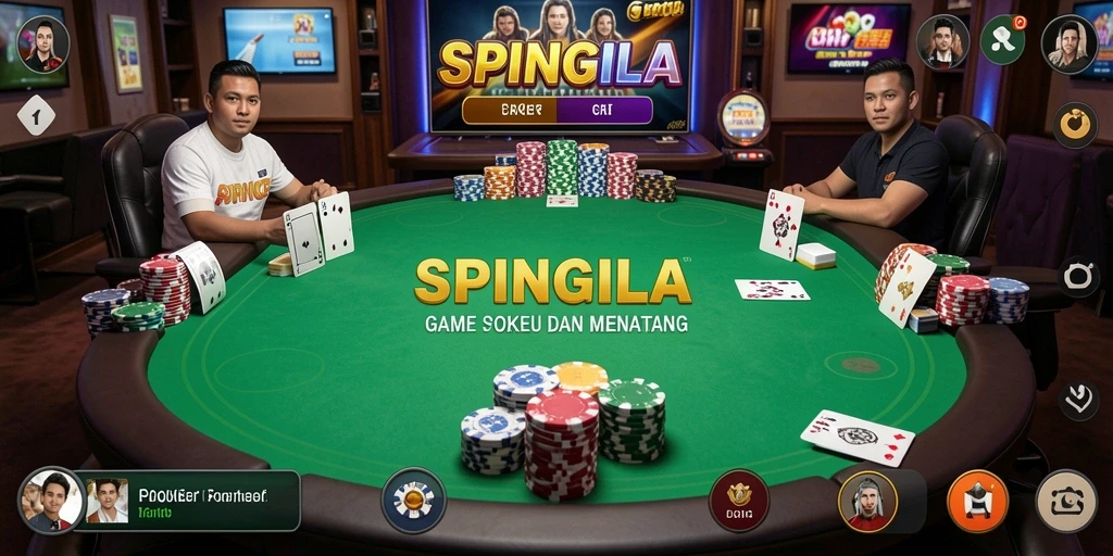Tampilan gameplay Poker yang menarik dan mengasyikkan di SPINGILA.