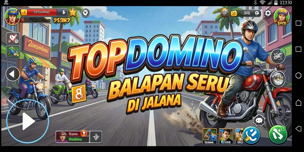 Tampilan seru balapan dalam game TOPDOMINO.